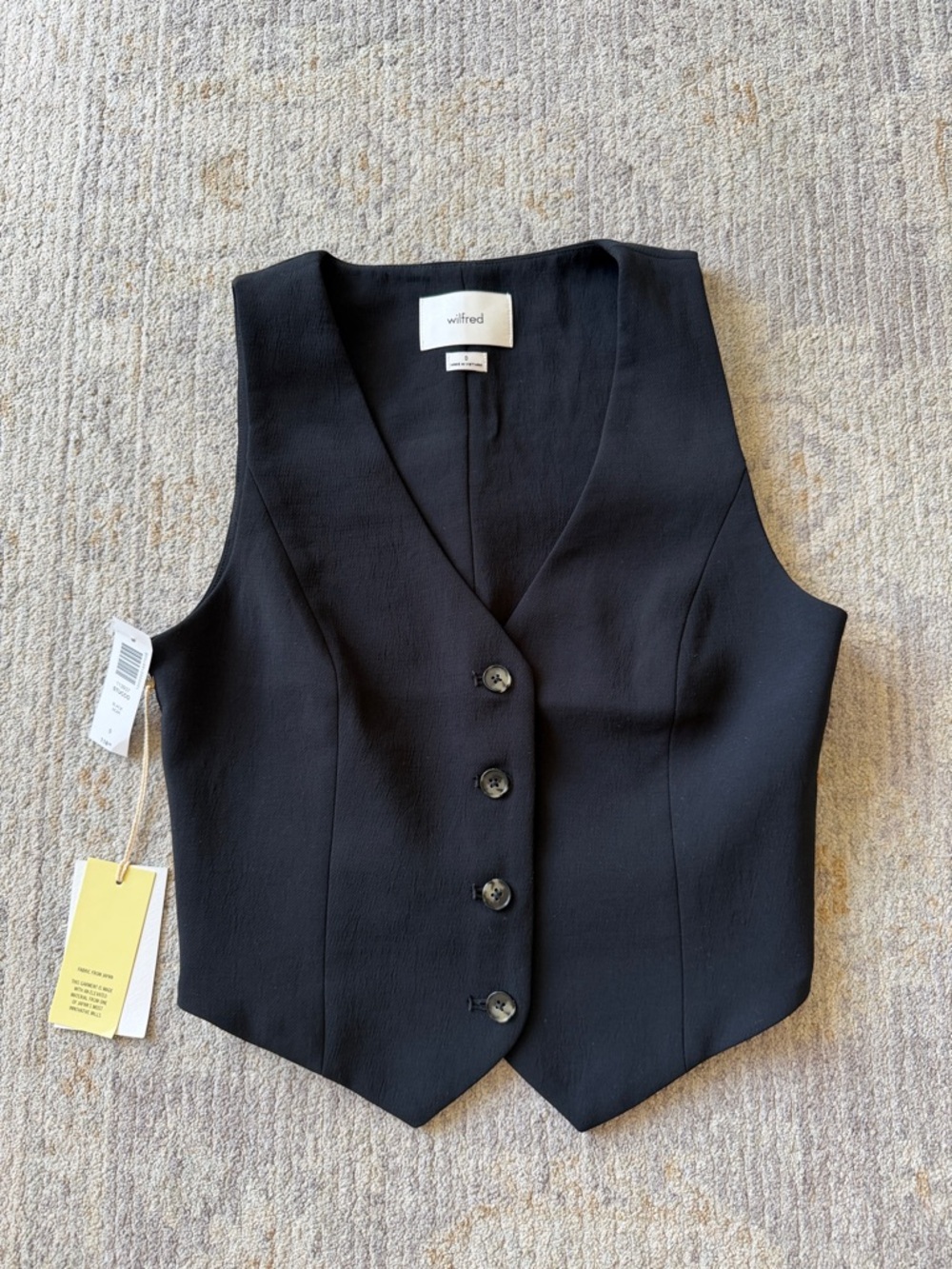 Wilfred Black Tailored Button Vest
